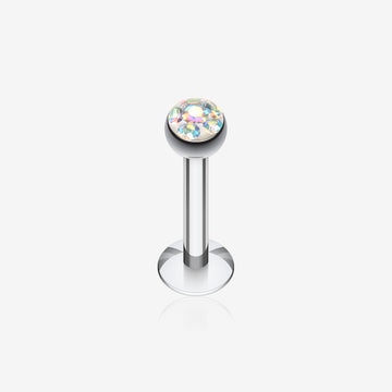 Multi-Gem Sparkle Dome Labret-Aurora Borealis